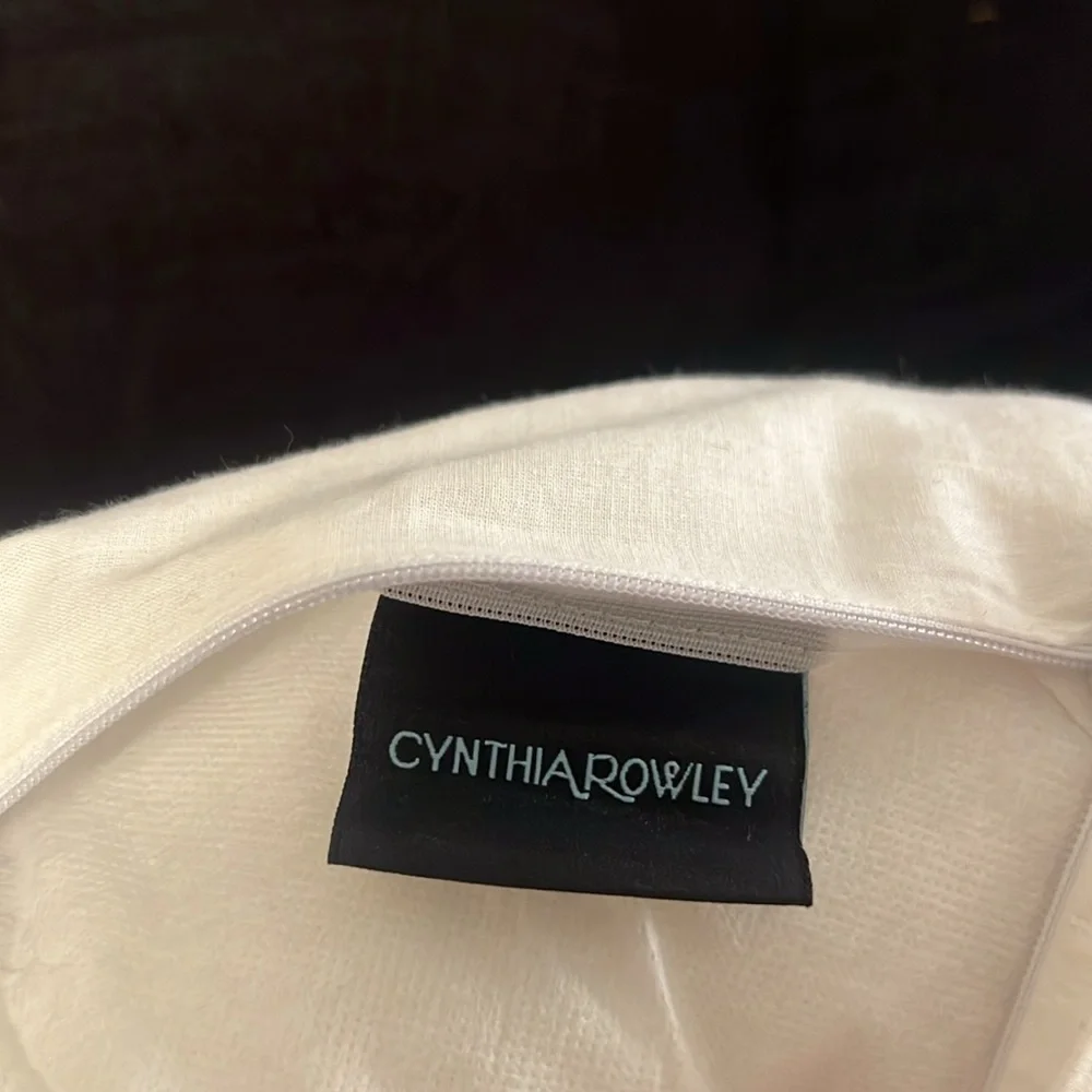 Cynthia Rowley Textured Cotton Throw Pillow White 16x16